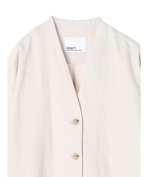 「CRAFT STANDARD BOUTIQUE」 ノーカラーコート MEDIUM アイボリー レディース_画像2