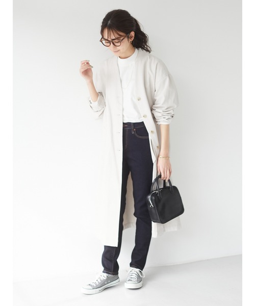 「CRAFT STANDARD BOUTIQUE」 ノーカラーコート MEDIUM アイボリー レディース_画像9