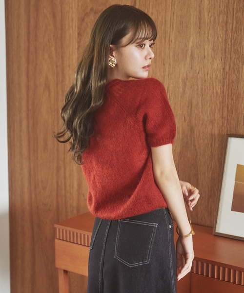 ニット セーター wool mohair blend puff knit /ウールモヘアブレンド