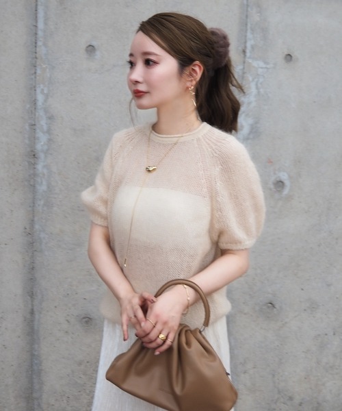 ニット セーター wool mohair blend puff knit /ウールモヘアブレンド