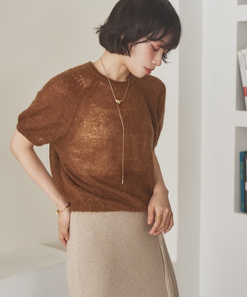 ニット セーター wool mohair blend puff knit /ウールモヘアブレンド