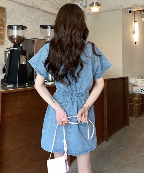 「NANEA」 半袖ワンピース LARGE ブルー レディース_画像2