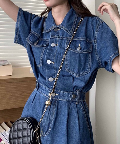 「NANEA」 半袖ワンピース LARGE ブルー レディース_画像5