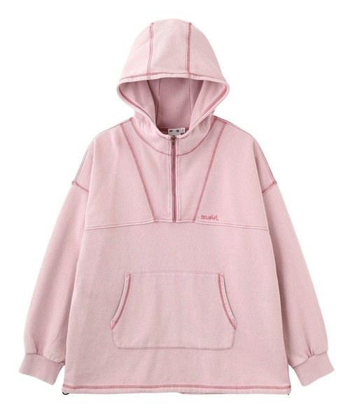 X-girl（エックスガール） パーカー BLEACHED ANORAK SWEAT TOP