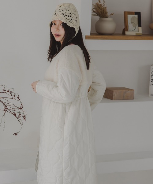 Petitjo（プッチージョ） ノーカラーコート コート 小さいサイズ ボア