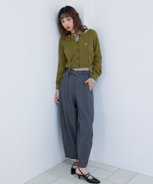 archives（アルシーヴ） カーディガン チョーカー付ハリヌキニット