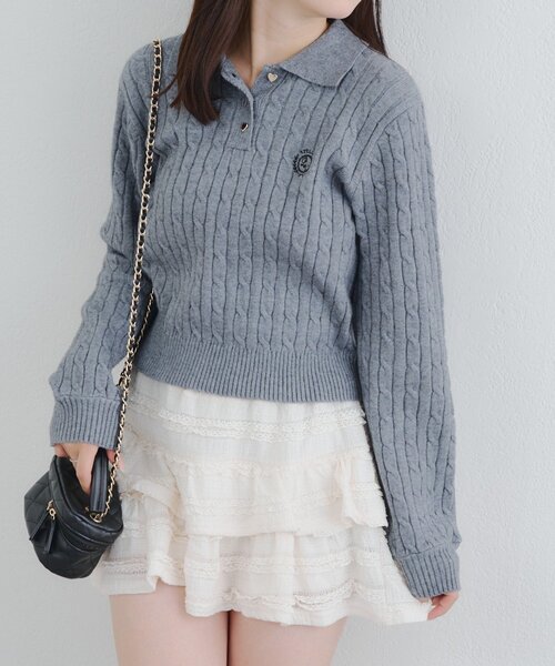 ANOTHER BRANCH OLIVE des OLIVE ニット セーター ワンポイント刺繍