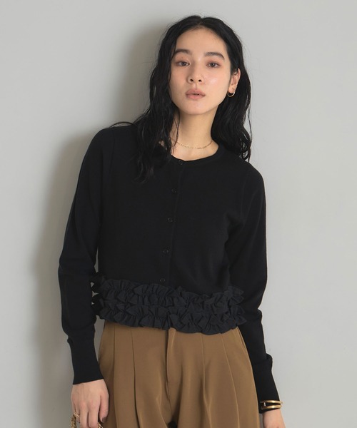 &. NOSTALGIA（ノスタルジア） カーディガン 裾フリルカーディガン