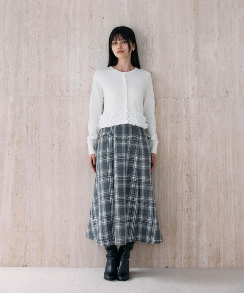 美品　今季商品　完売品　ohga 裾フリルカーディガン　グレー　2way 楽天市場】1月3日 午前10:00 再販【宮本茉由さんカタログ着用】裾