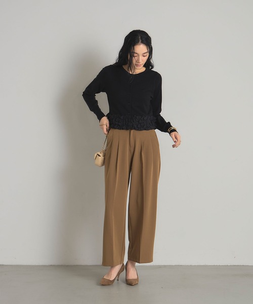 美品　今季商品　完売品　ohga 裾フリルカーディガン　グレー　2way 美品 今季商品 完売品 ohga 裾フリルカーディガン グレー 2way - メルカリ