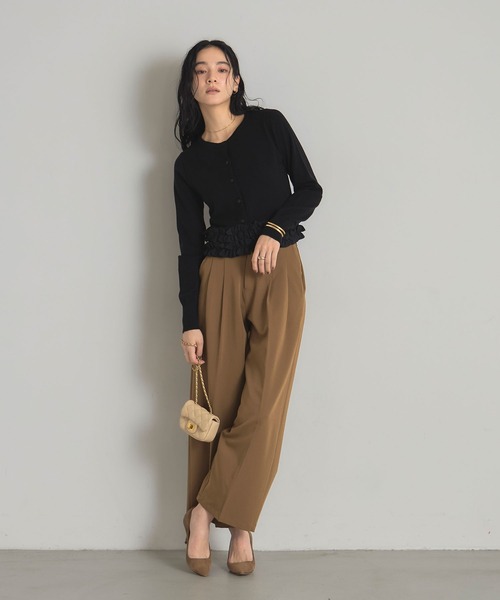 美品　今季商品　完売品　ohga 裾フリルカーディガン　グレー　2way 美品 今季商品 完売品 ohga 裾フリルカーディガン グレー 2way 美品