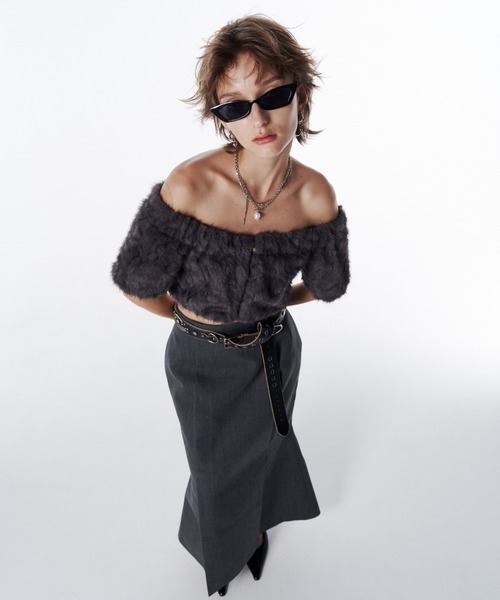 トップス josemoon FUR OFFSHOULDER TOPS JOSE MOON（ジョゼムーン） FUR OFFSHOULDER TOPS/ファーオフ