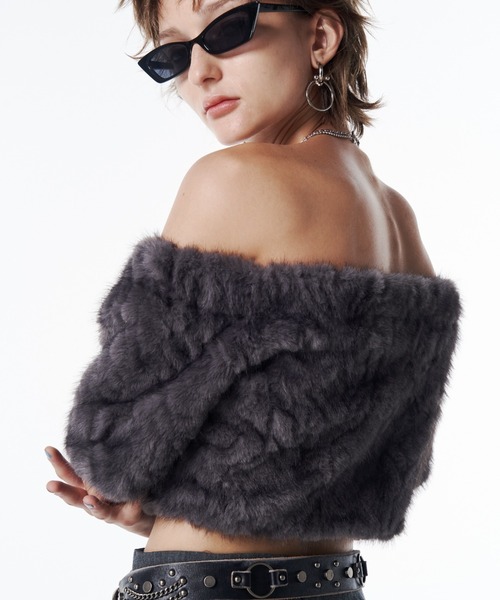 JOSE MOON（ジョゼムーン） FUR OFFSHOULDER TOPS/ファーオフ