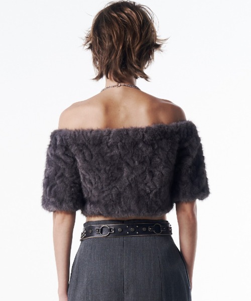 トップス josemoon FUR OFFSHOULDER TOPS JOSE MOON（ジョゼムーン） FUR OFFSHOULDER TOPS/ファーオフ