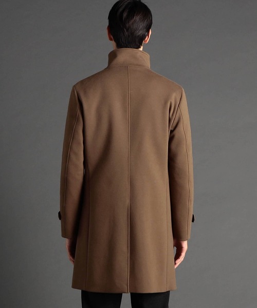 ブラウン スタンドカラー コート MONSIEUR NICOLE（ムッシュニコル） コート ジャケット ダウン