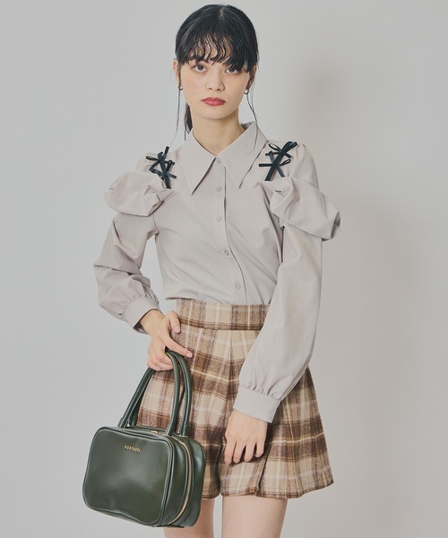 REDYAZEL（レディアゼル） ブラウス シャツ リボンフリルショルダー