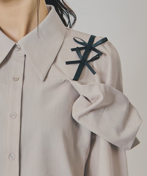 REDYAZEL（レディアゼル） ブラウス シャツ リボンフリルショルダー