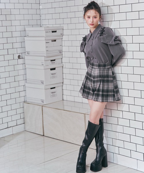 REDYAZEL（レディアゼル） ブラウス シャツ リボンフリルショルダー