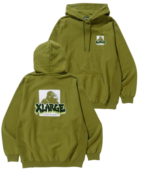 XLARGE（エクストラ ラージ） プルオーバーパーカー L オリーブ メンズ