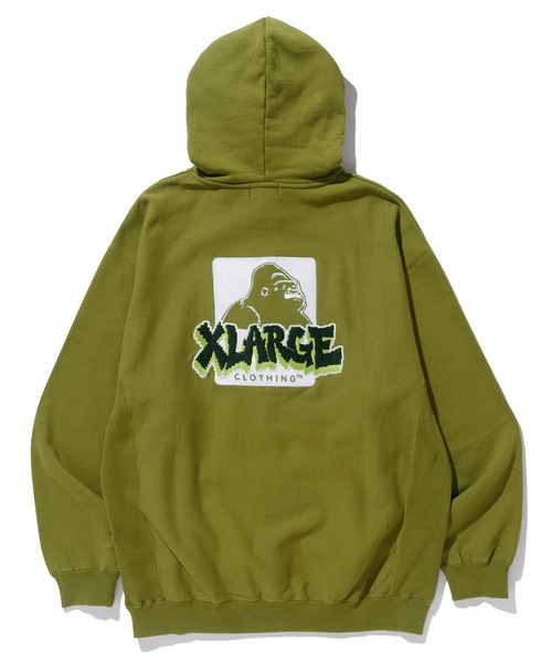XLARGE（エクストラ ラージ） プルオーバーパーカー L オリーブ メンズ