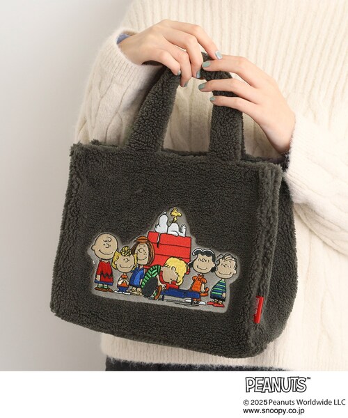 PEANUTS トートバッグ 「PEANUTS」ボアスクエア2WAYトート レディース