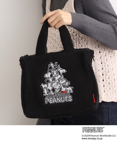 PEANUTS トートバッグ 黒 小さめ PEANUTS トートバッグ 「PEANUTS/ピーナッツ」 A4サイズ対応 500ml