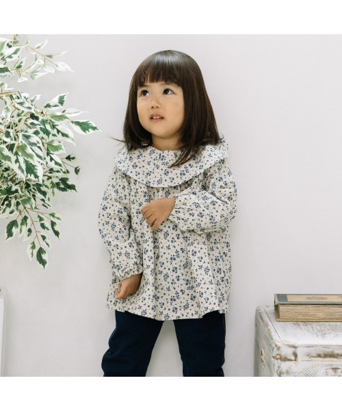 ブラウス シャツ 「FirstCloset×mioさん」フリルエリブラウス オフ
