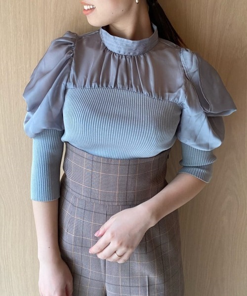 「SNIDEL」 7分袖ニット ONE SIZE ブラック レディース_画像4