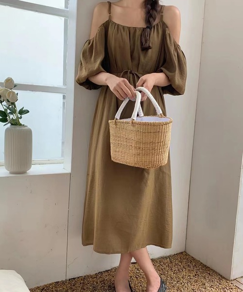 「R」 半袖ワンピース MEDIUM グリーン レディース_画像4