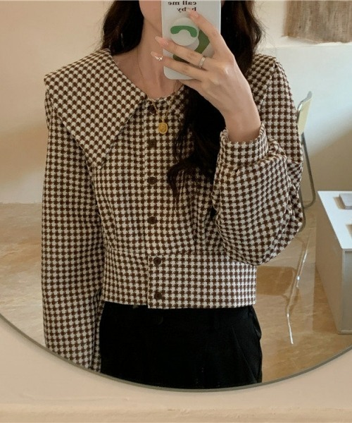 gossip!ロサンゼルス ブラウス シャツ Y2Kガーリー レトロ配色ハウンド