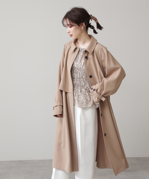 「N.(N. Natural Beauty Basic)」 ステンカラーコート MEDIUM ライトベージュ レディース_画像4