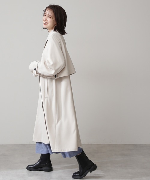 「N.(N. Natural Beauty Basic)」 ステンカラーコート MEDIUM ライトベージュ レディース_画像7