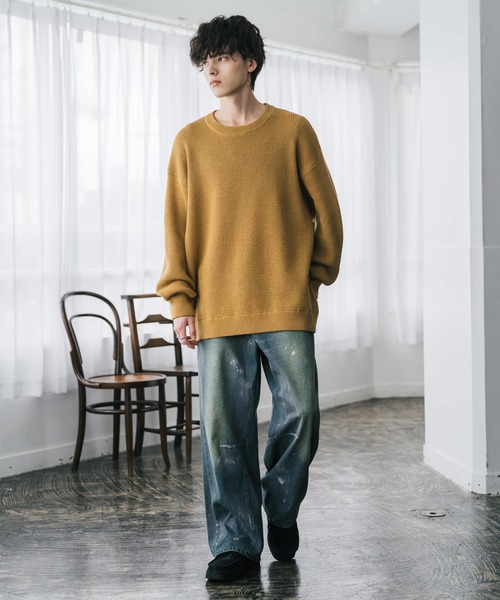 「Rocky Monroe」 長袖ニット M ブラウン メンズ_画像4