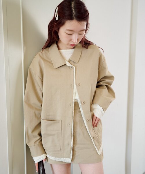 ジャケット・アウター kao (*^^*) セール】《JaVaジャバコラボ》 極暖、異素材 パネル フェイク ダウン