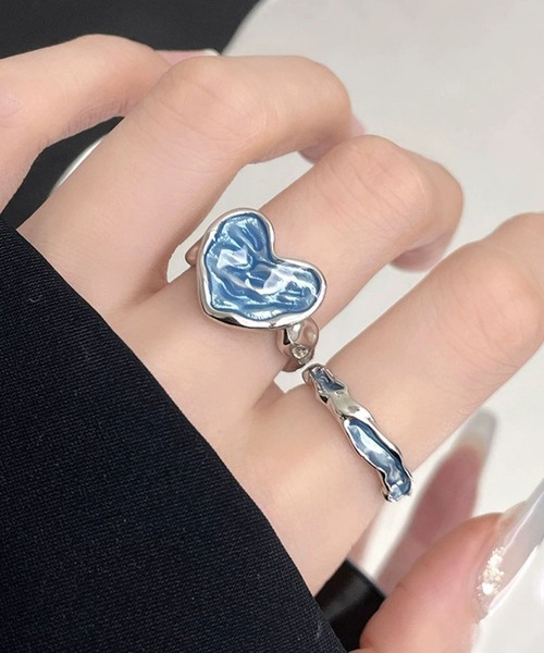 指輪 リング 「456782」シルバーブルーリング3個セット(RZ) レディース