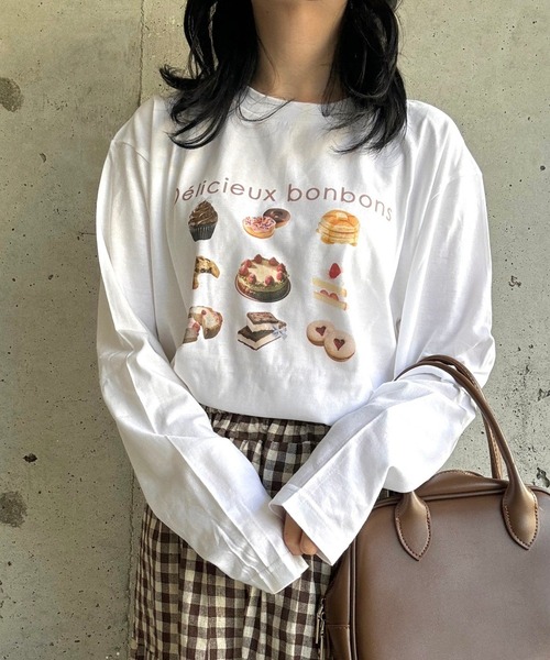 tシャツ スイーツデザインロンT／長袖Tシャツ レディース : ZOZOTOWN