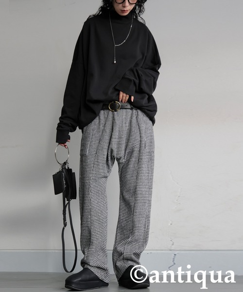 antiqua（アンティカ） パンツ 千鳥柄 サルエルパンツ レディース