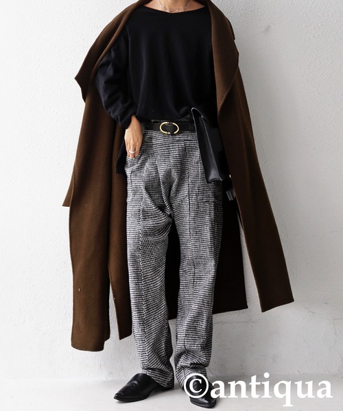 antiqua（アンティカ） パンツ 千鳥柄 サルエルパンツ レディース