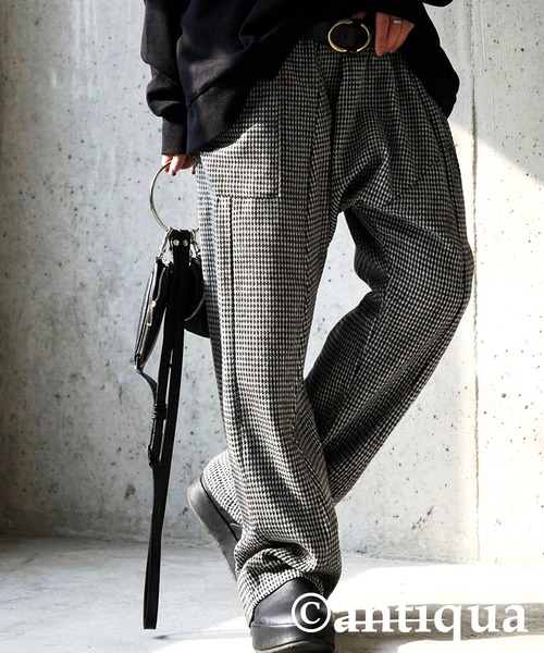antiqua（アンティカ） パンツ 千鳥柄 サルエルパンツ レディース