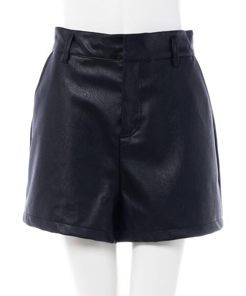 INGNI（イング） パンツ フェイクレザーショートパンツ レディース