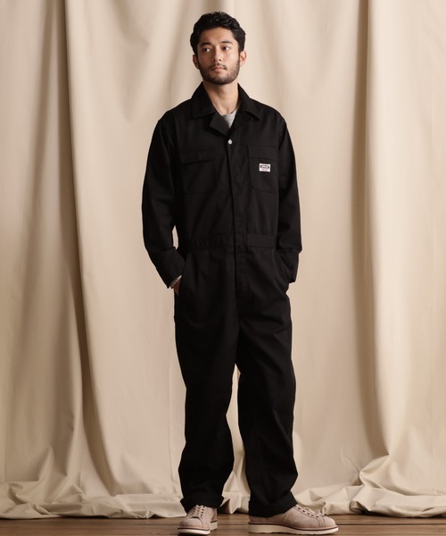 schott 黒のオーバーオール・つなぎ Schott N.Y.C（ショット） 「schott」 オールインワン L ブラック