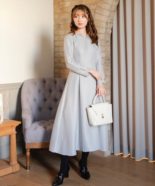 「SWINGLE」 長袖ワンピース MEDIUM グリーン レディース_画像2
