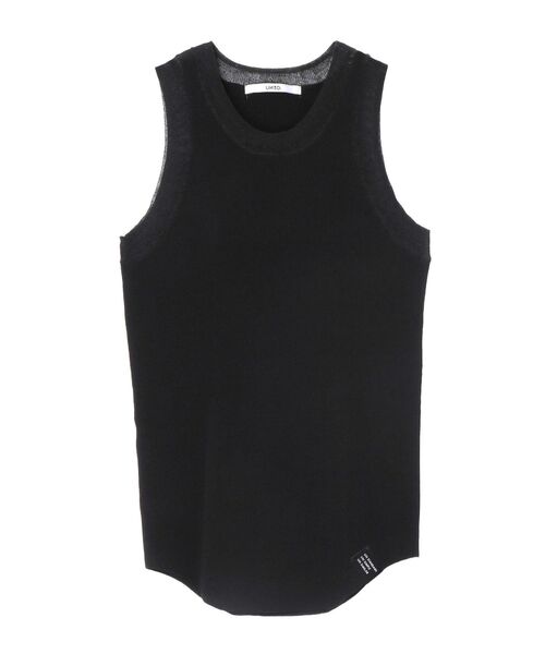 UN3D.（アンスリード） タンクトップ ノースリーブ SHEER DOCKING KNIT