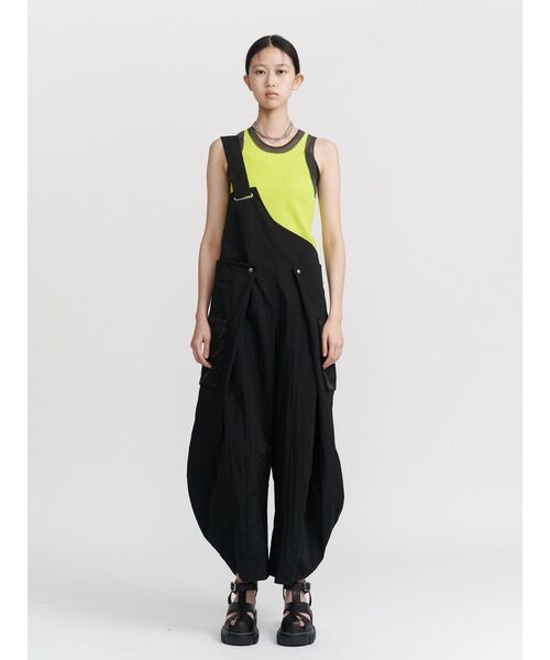 UN3D.（アンスリード） タンクトップ ノースリーブ SHEER DOCKING KNIT