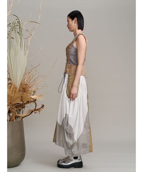 UN3D.（アンスリード） タンクトップ ノースリーブ SHEER DOCKING KNIT