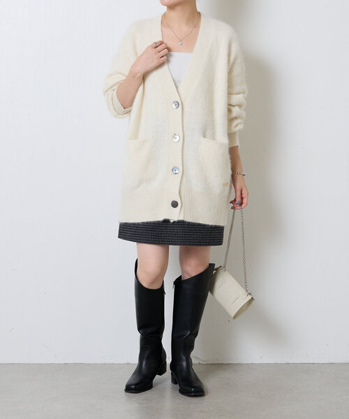 「COLLAGE GALLARDAGALANTE」 ニットカーディガン FREE オフホワイト レディースの画像8