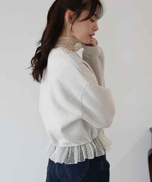 BLUEEAST（ブルーイースト） tシャツ シアードットペプラムブラウス