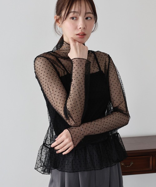 BLUEEAST（ブルーイースト） tシャツ シアードットペプラムブラウス
