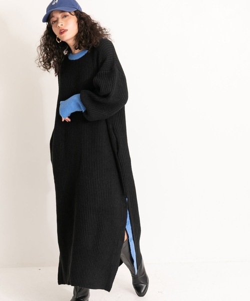 「bohmal」 ニットワンピース FREE ブラック レディース_画像3