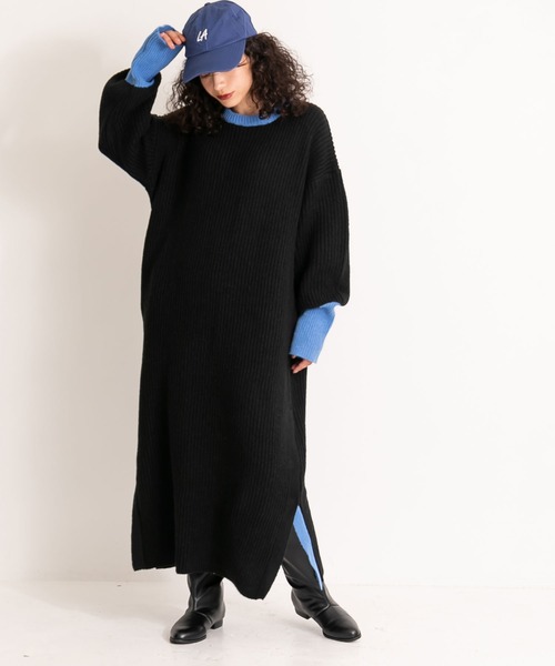 「bohmal」 ニットワンピース FREE ブラック レディース_画像6